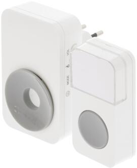 Wireless Doorbell Set Mains Powered 85 dB White/Grey