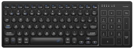 Wireless Dual-mode Keyboard 2.4G/BT Wireless Connection Ergonomic Design with Touchpad Wide Compatibility