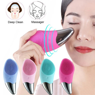 Wireless Electric Face Cleansing Ultrasonic Cleaning Brush Silicone Massage Washing Machine Waterproof Facial Skin Care Tools
