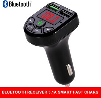 Wireless In-Car Bluetooth 5.0 Fm Zender Met Led Display MP3 Auto Fm Stereo Radio Adapter Auto Fast Charger met Microfoon