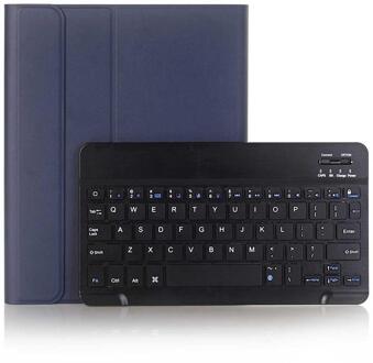 Wireless Keyboard Voor Ipad 10.2 Inch Case Pu Leather Flip Stand Cover Voor Ipad 7th Gen 10.2 "Backlit bluetooth Toetsenbord blauw-zwart