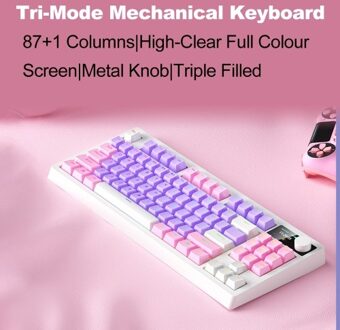 Wireless Mechanical Keyboard K87 Keyboard RGB Mechanical Keyboard Three Mode Connectivity 18 Lighting Effects Hot Swap High Capacity Battery DIY Software Support for PC Gaming and Typing (Red Switch)