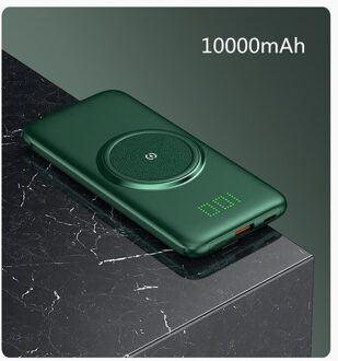 Wireless Power Bank 20000Mah Ingebouwde Kabel Draagbare Mobiele Telefoon Extra Batterij Oplader Voor Xiaomi Huawei Iphone Samsung groen 10000mAh