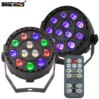 Wireless Remote Control RGBW 12x3W UV Disco Wash Flat Light Equipment 8 Channels DMX 512 LED Uplight Stage Lighting Effect Light