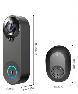 Wireless Video Doorbell Camera 1080P HD 2-Way Audio 5m Night Vision Function PIR Human Detection Cloud Storage IPX6 Waterproof 2.4GHz WiFi Video Doorbell Camera