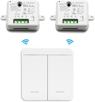 Wireless Wall Switch Lighting RF Remote Control up to 30m 10A Tiny Relay Receiver 10A 2500W Easy to Hide No WiFi, No Hub