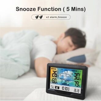 Wireless Weather Station Indoor Outdoor Color Screen Weather Forecast Station with Outdoor Sensor Digital Temperature and Humidity Gauge with Alarm Clock Moon Phase Backlight Sooze Mode