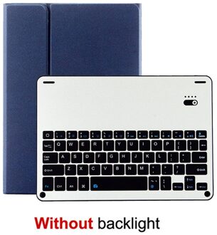 Wirless Backlight Toetsenbord Case Voor Ipad 10.2 Inch Tablet Cover Voor Ipad 7th Gen A2197 Case Pu Leather Afneembare cover blauw