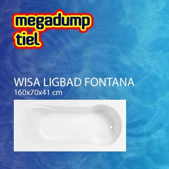 Wisa Fontana bad acryl rechthoekig 160x70x41cm wit 5050400000 Wit glans