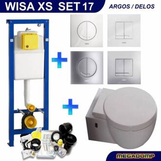 Wisa Xs Toiletset 17 Aqua Splash Amor Met Softclose Bril En Argos/Delos Drukplaat Wisa