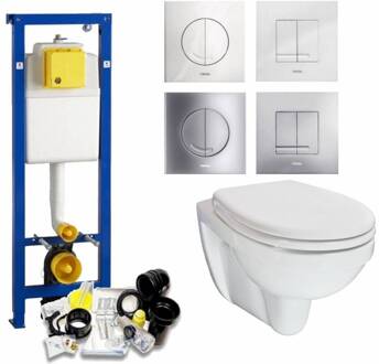 Wisa Xs Toiletset 26 Aqua Splash Trevi Compact Met Bril En Drukplaat Wisa