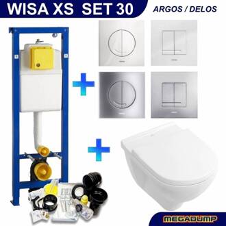 Wisa Xs Toiletset 30 Villeroy & Boch O.Novo Directflush Met Bril En Drukplaat Wisa