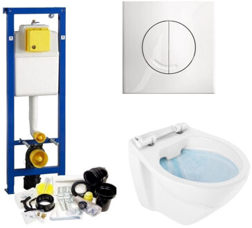 Wisa XS Toiletset set01 Design Randloos met Argos of Delos drukplaat Wit