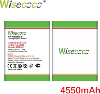 Wisecoco 4550Mah BL253 Batterij Voor Lenovo A2010 A2800D A3800D A2580 A2860 Vibe Een 4.0 "A1000 A1000m A2016a40 A2016 telefoon