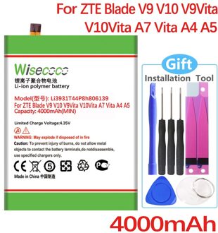 Wisecoco Batterij Voor Zte Blade V9 V10 V9Vita V10Vita A7 Vita A4 A5 Li3931T44P8h806139 Mobiel In Voorraad