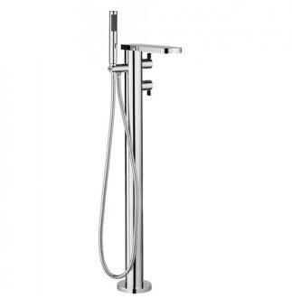 Wisp badkraan thermostatisch 98.2cm vrijstaand uitloop 30cm met handdouche chroom WP418TFC Chroom glans