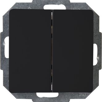 Wisselschakelaar Wissel/Wissel - Paris HK05 - Inbouw - 1-voudig Dubbel Schakelaar - Mat Zwart