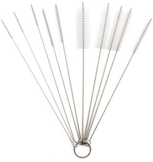 Wit 10 stks Huishoudelijke Fles Tube Reinigingsborstel Set Thuis Keuken Clean Tool