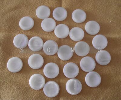 Wit 21 stks trompet vinger knoppen parel set echte parel seashell