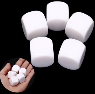 Wit Afgeronde Hoek D6 Kan Schrijven Witte Lege Dobbelstenen Creatieve Kinderen Teching Diy Dobbelstenen Set 20Mm Blanco Dobbelstenen 5 stks/partij