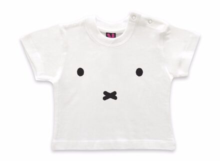 Wit baby t-shirt met Nijntje snoet 74 (6-9 mnd)