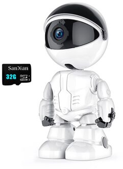 Wit Babyfoon Hd 1080P Cloud Home Security Ip Camera Robot Intelligent Auto Tracking Wifi Camera Draadloze Baby Telefoon YCC365 32G 1080P camera