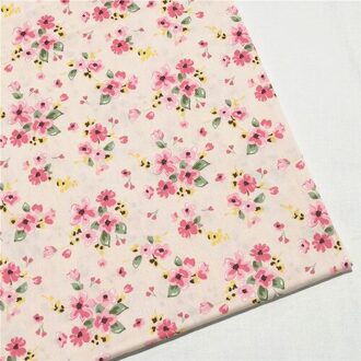 Wit Blauw Roze Bloem Gedrukt Twill 100% Katoen Stof, Patchwork Doek, naaien Quilten Fat Quarters Materiaal Voor Baby & Kind katoen kleding stof -3