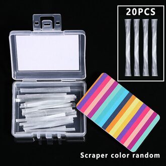 Wit Diy Extension Fiber Accessoires Draagbare Met Schraper Nail Glasvezel 20Pcs Duurzaam Breng Acryl Tips Manicure Tool