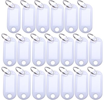 Wit Draagbare Plastic Sleutelhanger Key Tag Id Etiketten 20 Stuks