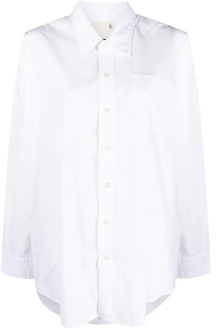 Wit Drop Neck Oxford Overhemd R13 , White , Dames - S,Xs