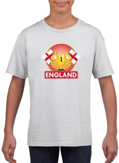 Wit Engeland supporter kampioen shirt kinderen M (134-140)