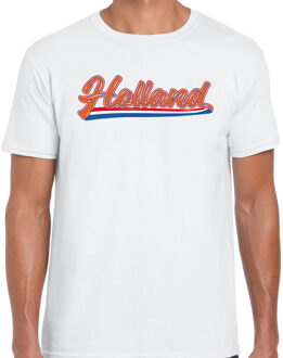 Wit fan shirt / kleding Holland met Nederlandse wimpel EK/ WK voor heren S - Feestshirts