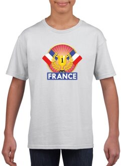 Wit Frankrijk supporter kampioen shirt kinderen S (122-128)