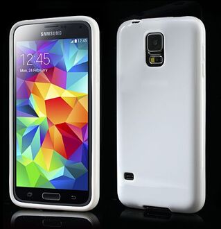 Wit glanzende Samsung Galaxy S5 TPU hoes