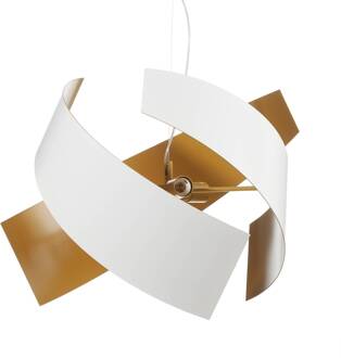 Wit-gouden hanglamp Ella van hoge kwaliteit wit, goud