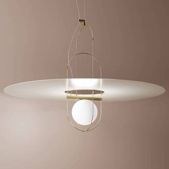 Wit-gouden LED hanglamp Setareh goud, wit