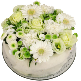 Wit groene bloementaart