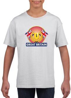 Wit Groot Brittannie/ Engeland supporter kampioen shirt kinderen S (122-128)