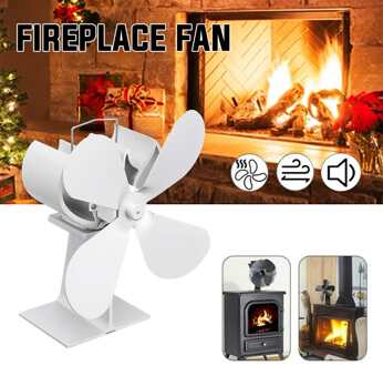 WIT Haard 4 Blades Warmte Aangedreven Kachel Fan Log Hout Brander Eco Vriendelijke Stille Ventilator Thuis Efficiënte Warmteverdeling