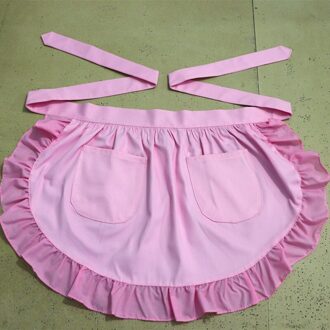 Wit Half Taille Bistro Restaurant Katoen Ruche Schort Vrouwen Keuken Koken Avental de Cozinha Schort met Zakken BA013 2