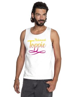 Wit Helemaal Toppie singlet/ mouwloos shirt heren M