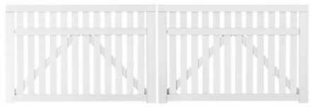 Wit Houten Dubbele Tuinpoort Country 300 x 98 CM Black