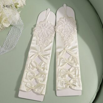 Wit Ivoor Wedding Handschoenen Vingerloze Bruids Handschoenen Voor Lady Bruid Satijnen Handschoenen Luva De Noiva Bruiloft Accessoires ST233