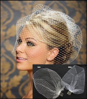 Wit Ivoor Zwart Bridal Netto Birdcage Veils Charmant Bruiloft Sluier Hoeden Tovenaar Gezicht Veils Met Kam Uk