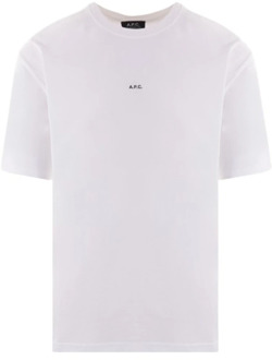 Wit Katoen Logo Print T-shirt A.p.c. , White , Heren - Xl,L,M,S