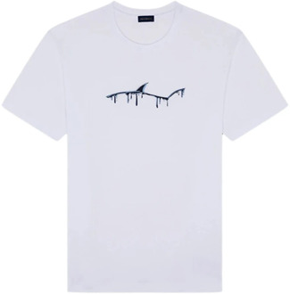 Wit Katoen Regular Fit T-Shirt Paul & Shark , White , Heren - Xl,L,M