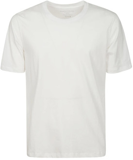 Wit Katoenen Half-Sleeved T-Shirt Majestic Filatures , White , Heren - L,M,S