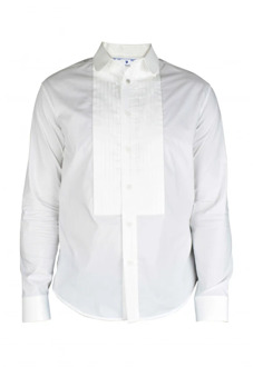 Wit Katoenen Overhemd met Lange Mouwen en Logo Print Off White , White , Heren