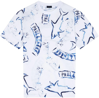 Wit Katoenen Regular Fit T-Shirt Paul & Shark , White , Heren - Xl,L,M,S