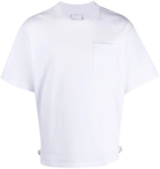 Wit katoenen T-shirt met korte mouwen Sacai , White , Heren - M,S